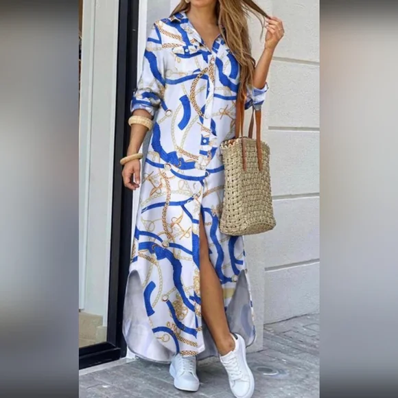 Comfy Maxi Dress Shirt | Color: Blue | Size: L | Ctindog's Closet Comfy Maxi Dress Shirt | Color: Blue | Size: L | Ctindog's Closet
